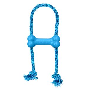 KONG PUPPY GOODIE BONE W/ ROPE BLUE
